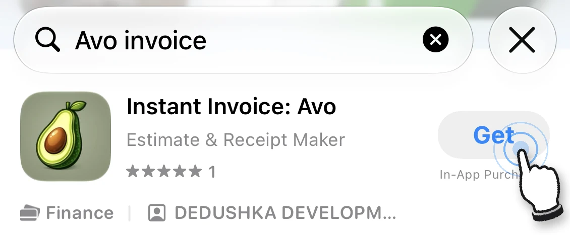 Instant Invoice: Avo in App Store search